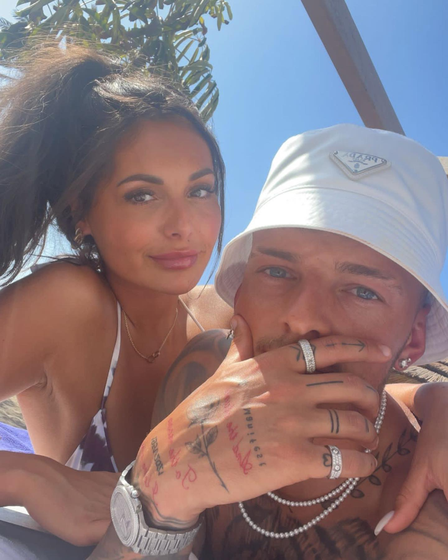 White and fiancee Milly Adams have two matching tattoos