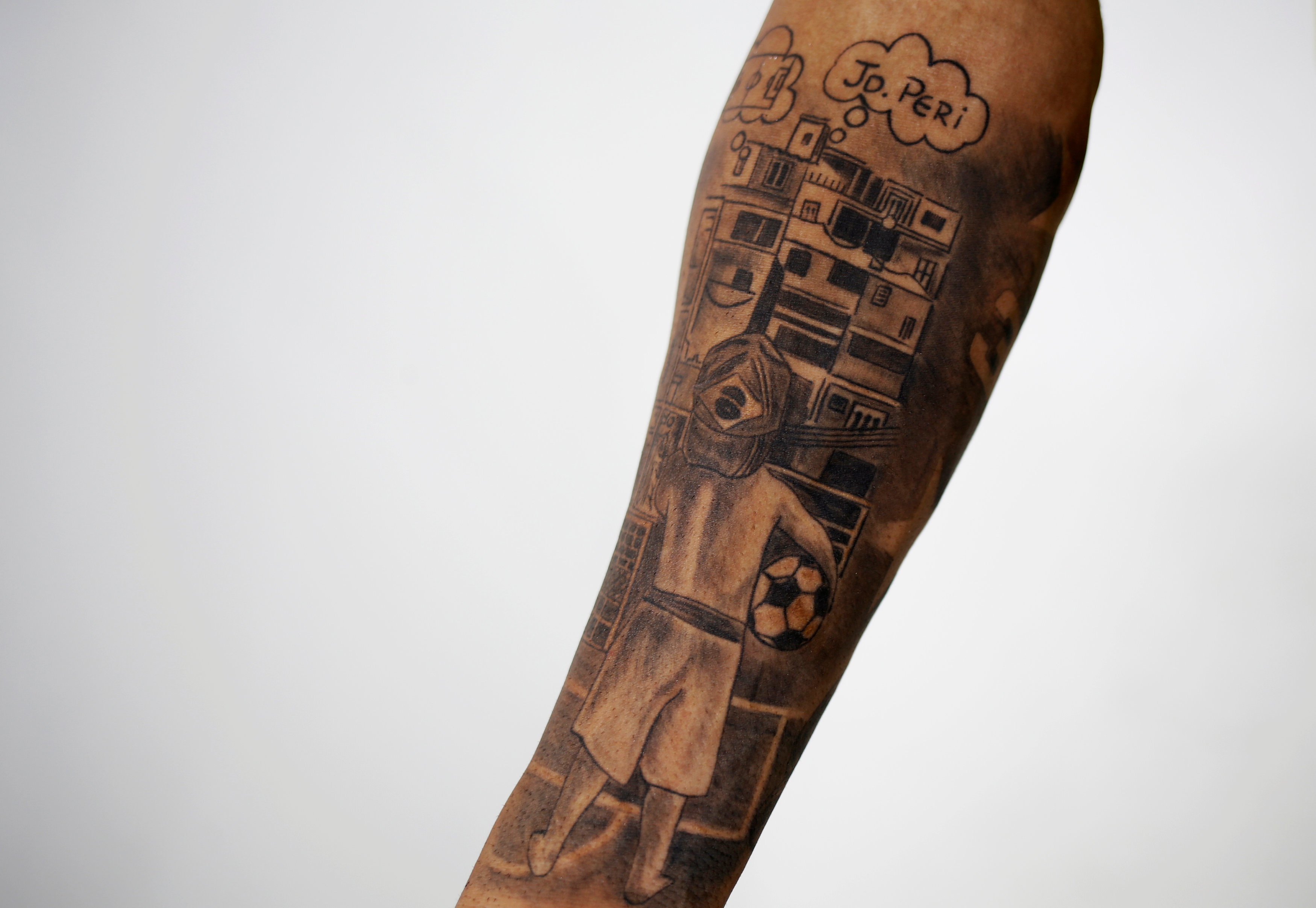 Jesus' tattooed arm is a reminder of where he's from