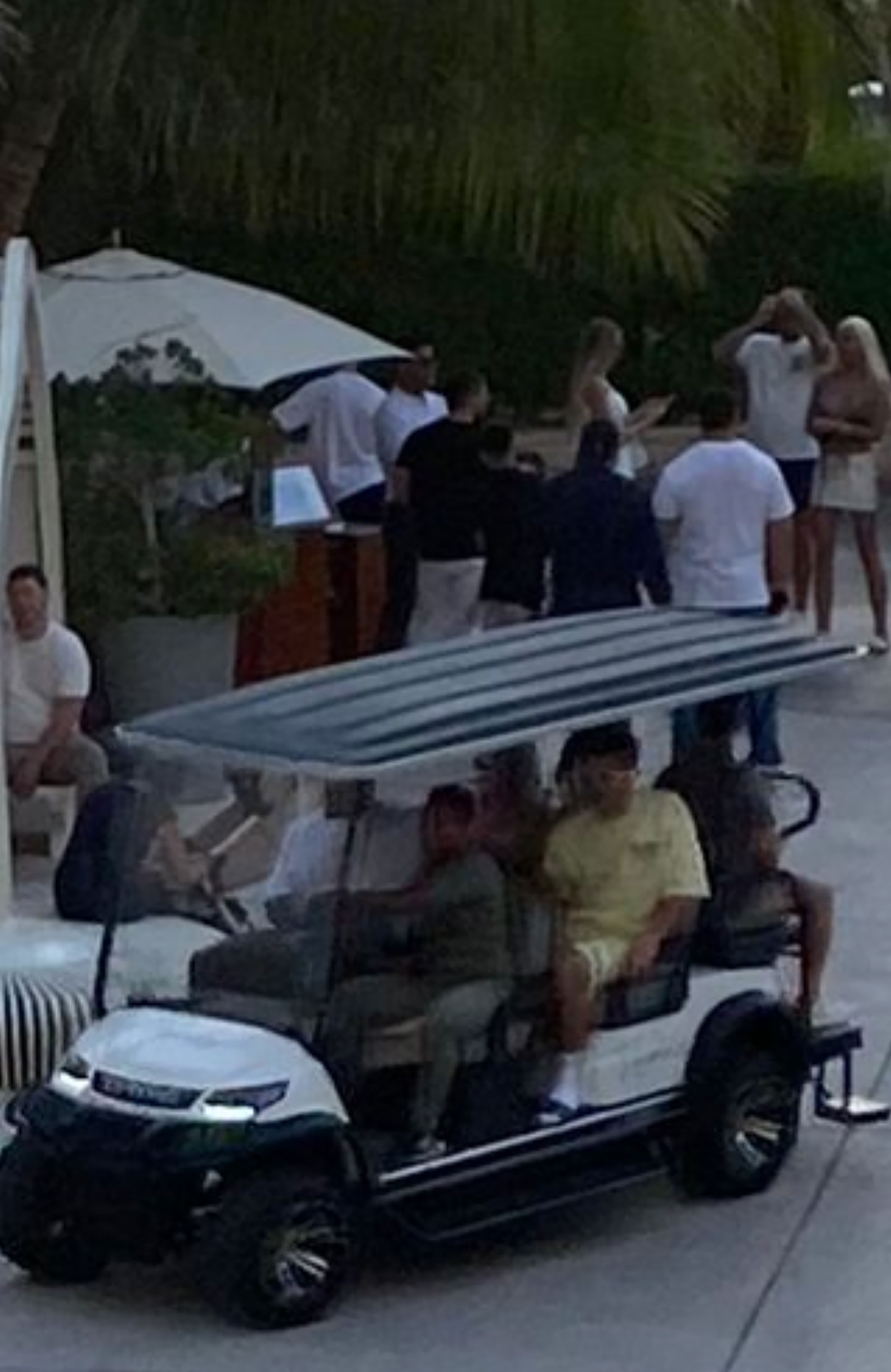 Once they had exited the hotel building, Jack and his friends jumped on a buggy which whisked them towards the resort's beach bar