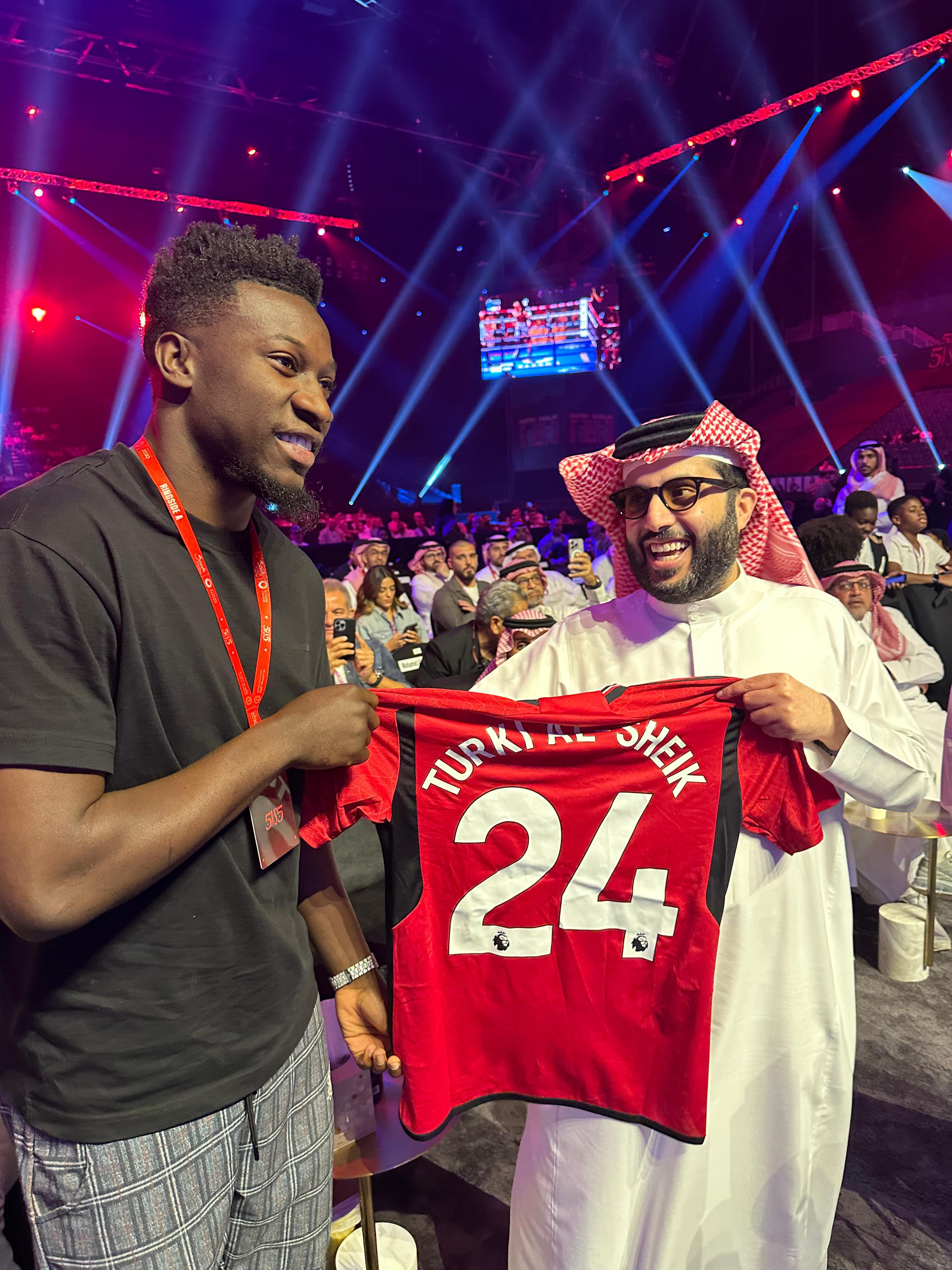 Andre Onana meets Anthony Joshua at 5v5 Saudi Arabia boxing event