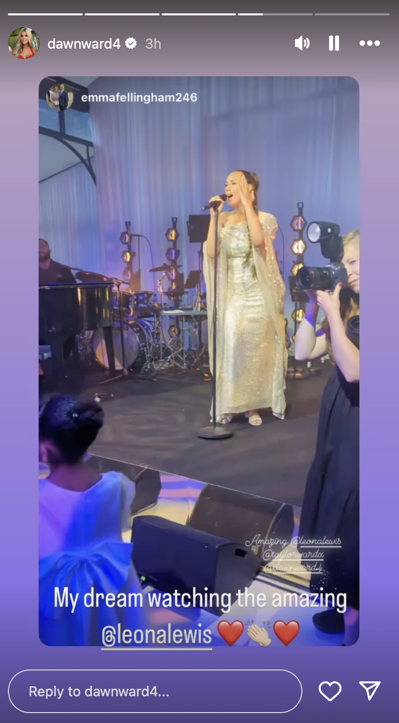 Leona Lewis performed at Taylor and Mahrez's third wedding