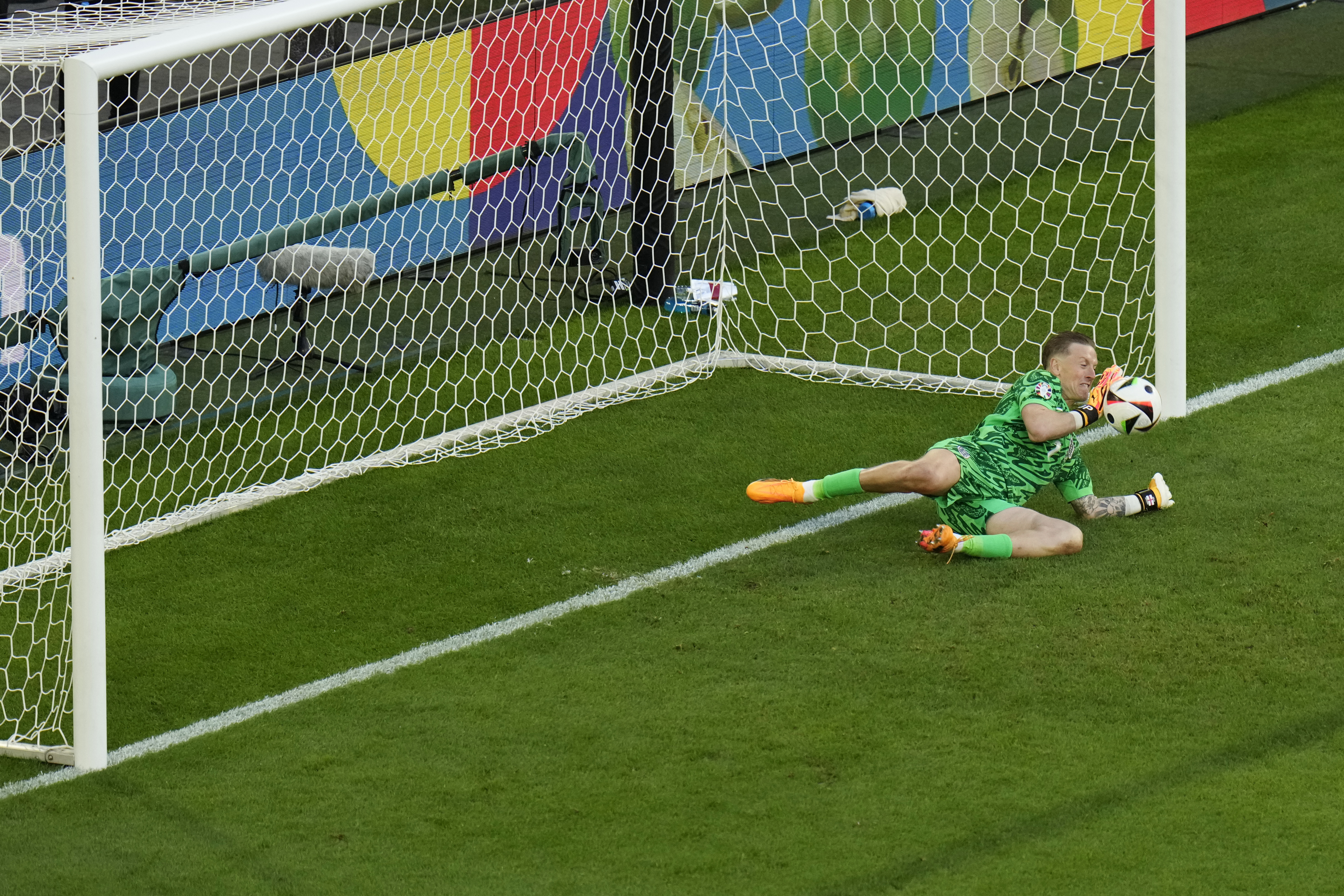 Jordan Pickford was the hero as he saved from Manuel Akanji in the penalty shoot-out