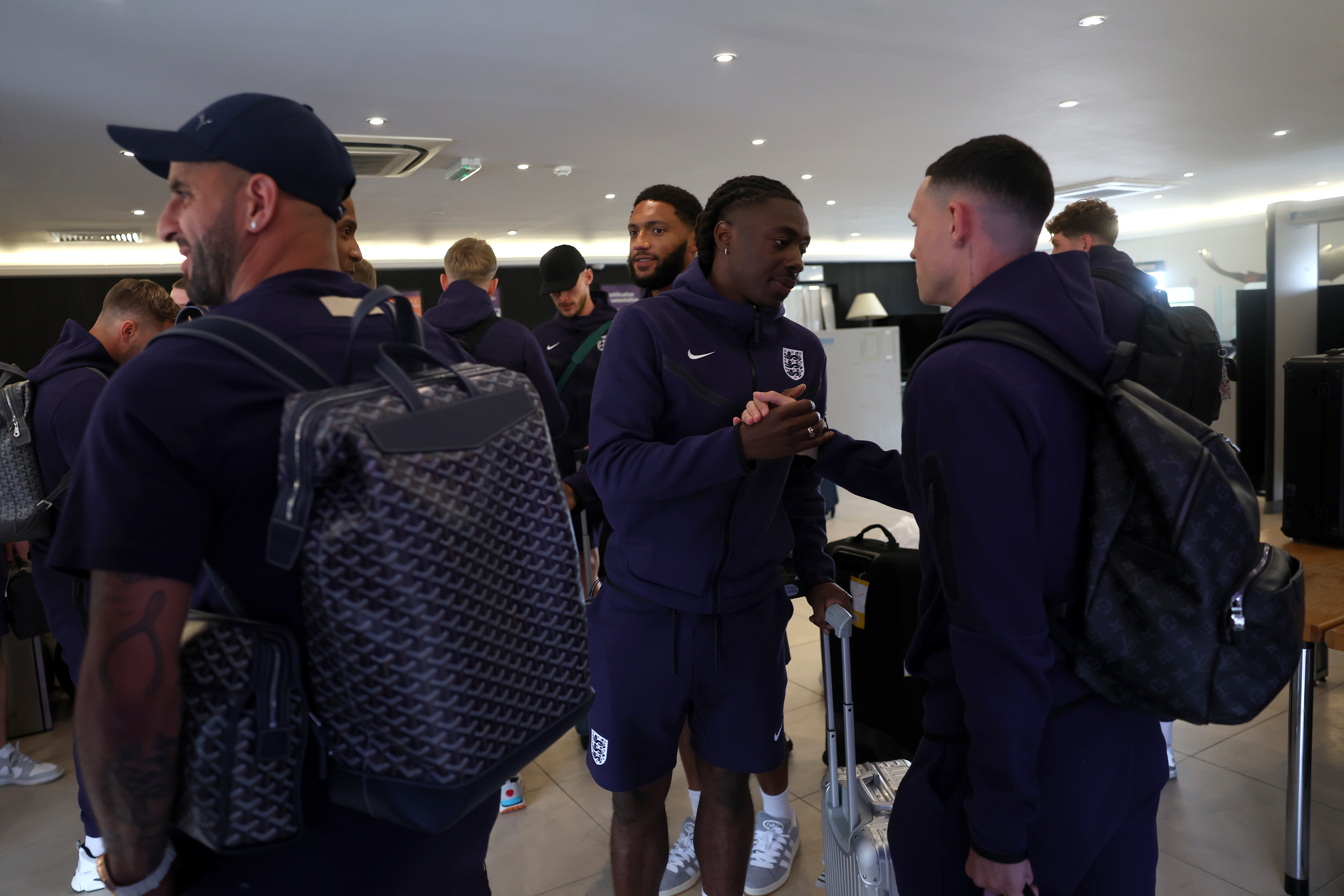 Eberechi Eze and Foden handshake as the players head home to their families