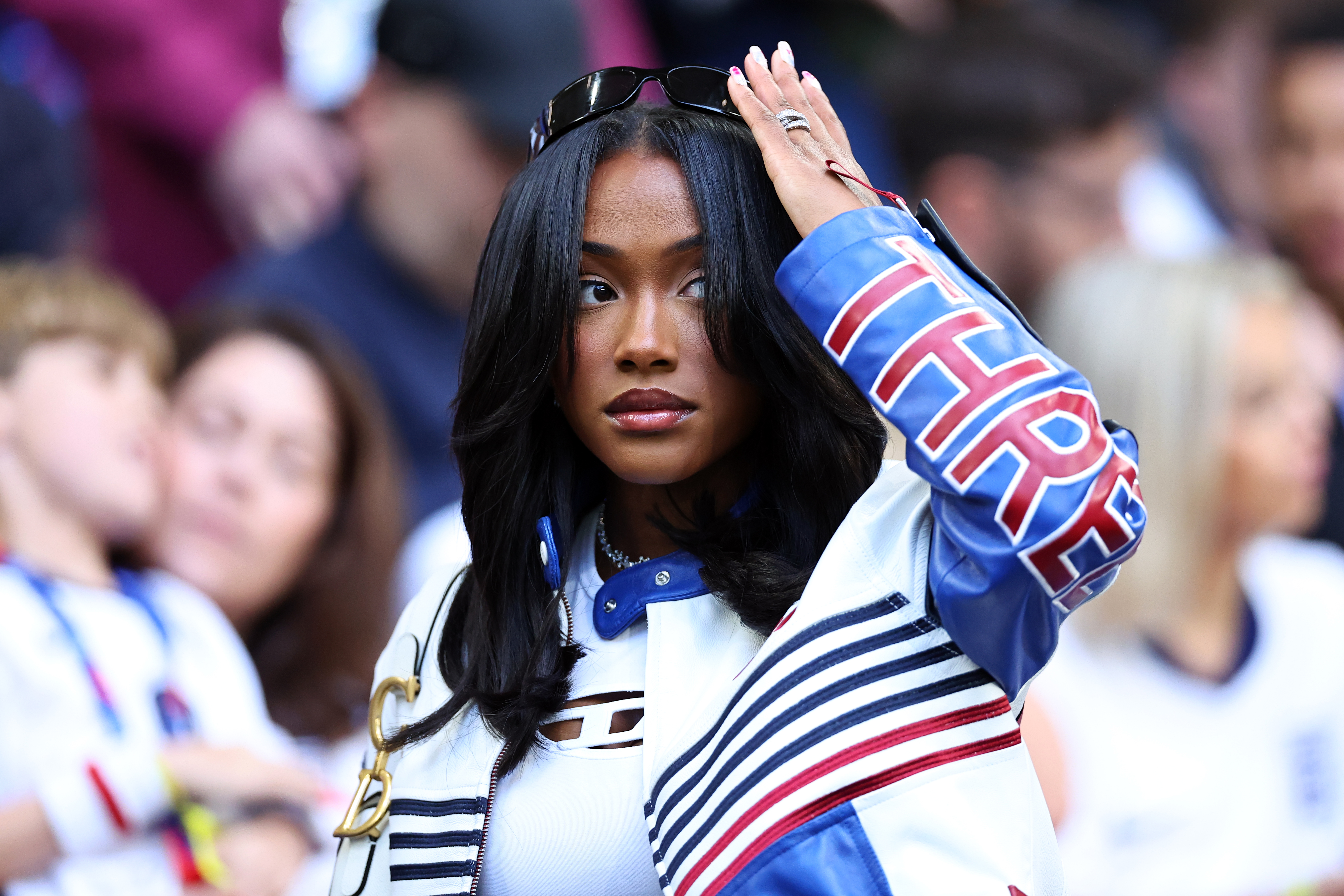 Tolami Benson in the stands to watch Saka at Euro 2024