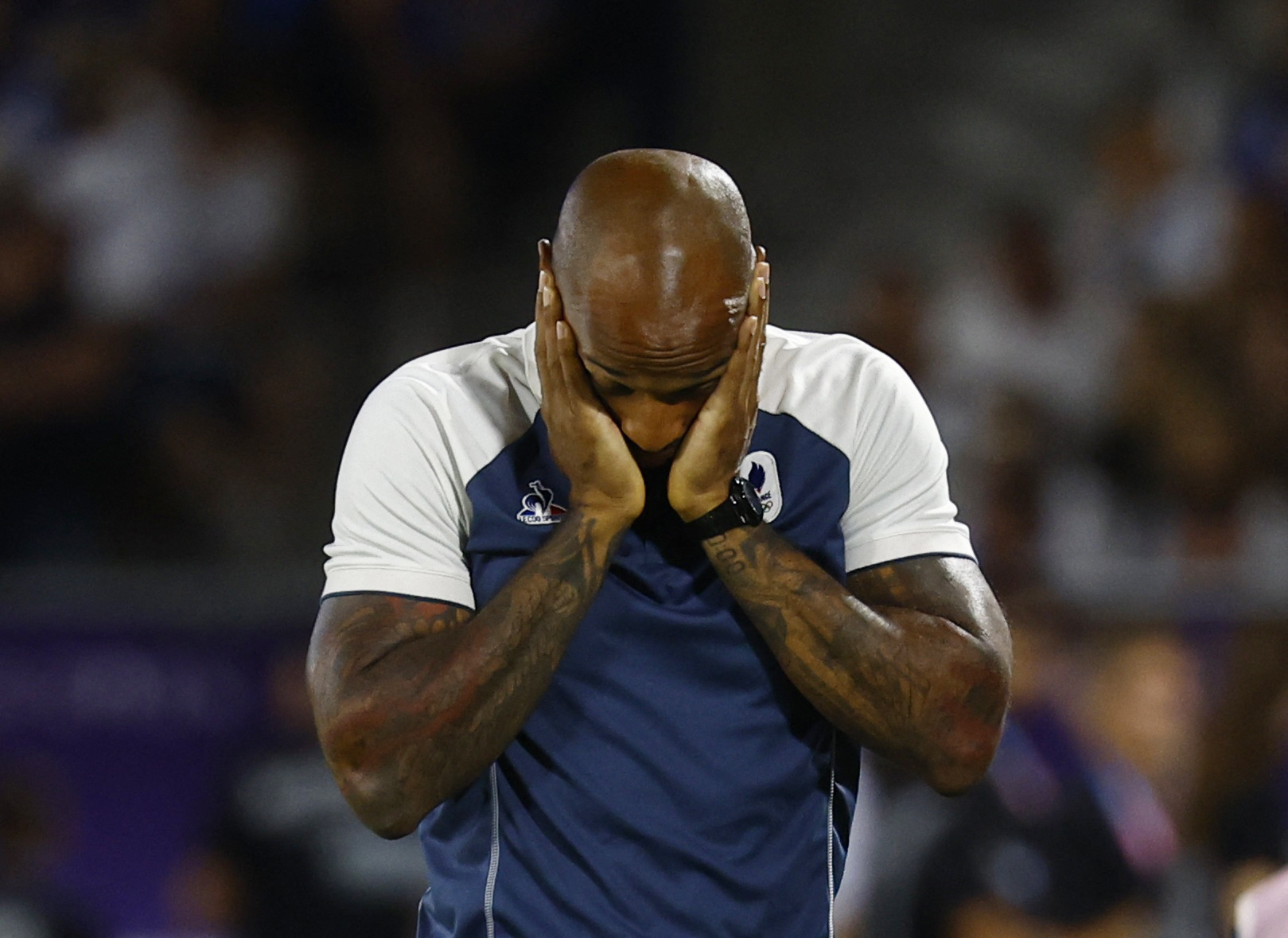 France boss Thierry Henry was less than pleased with the referee's decision