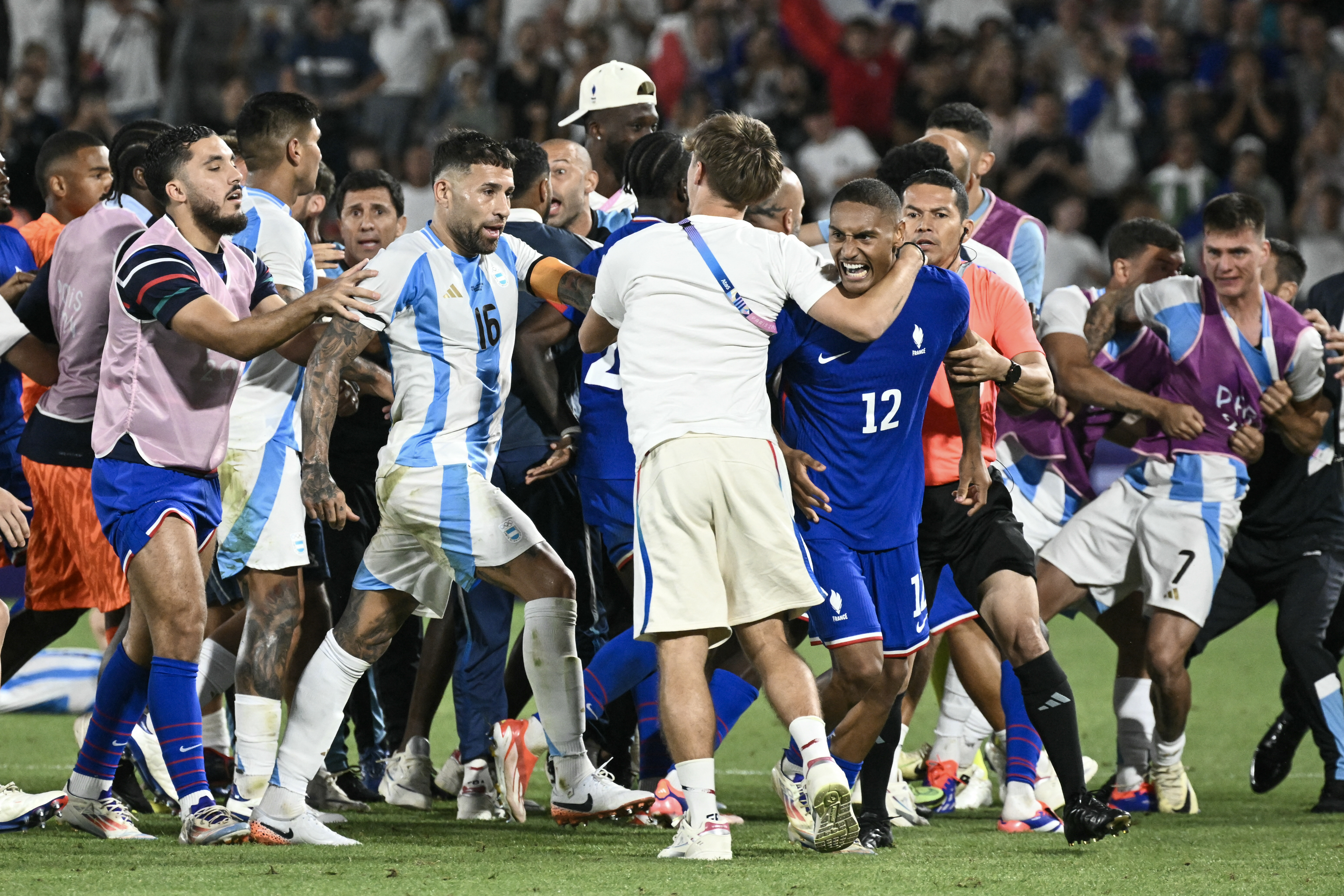 France and Argentina players were involved in a brawl after their Olympic quarter-final