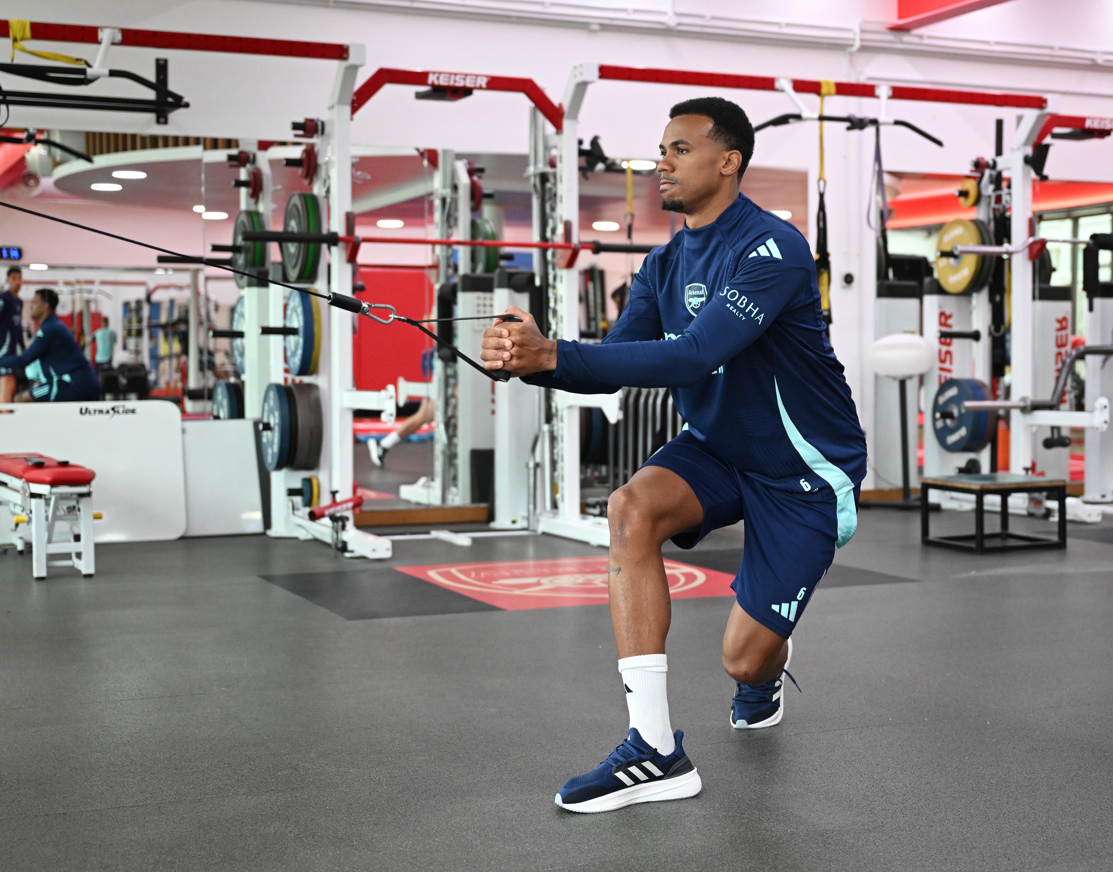 Gabriel putting work in the gym.