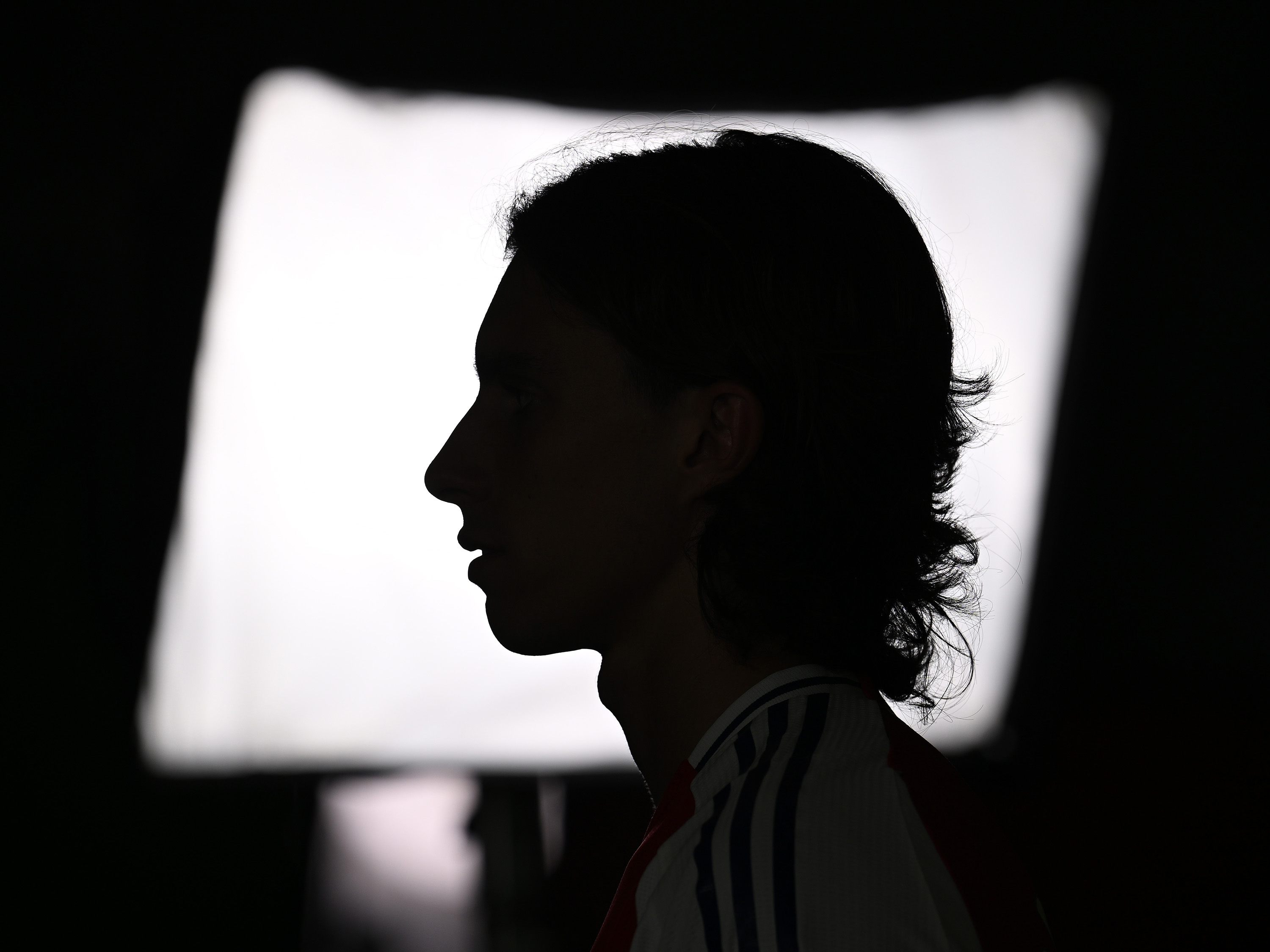 Riccardo Calafiori at today's Premier League media day.