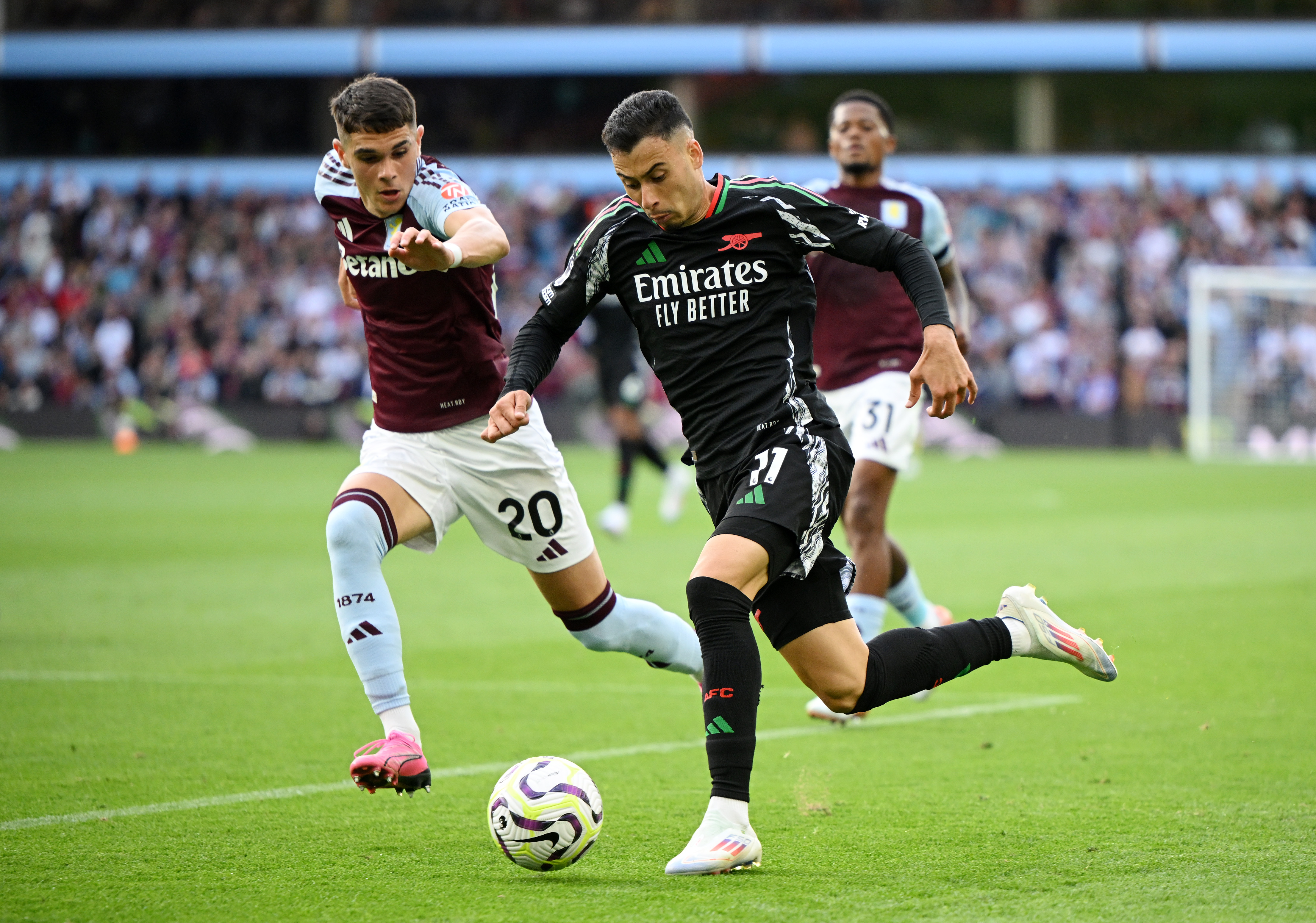 Gabriel Martinelli was quiet at Villa Park