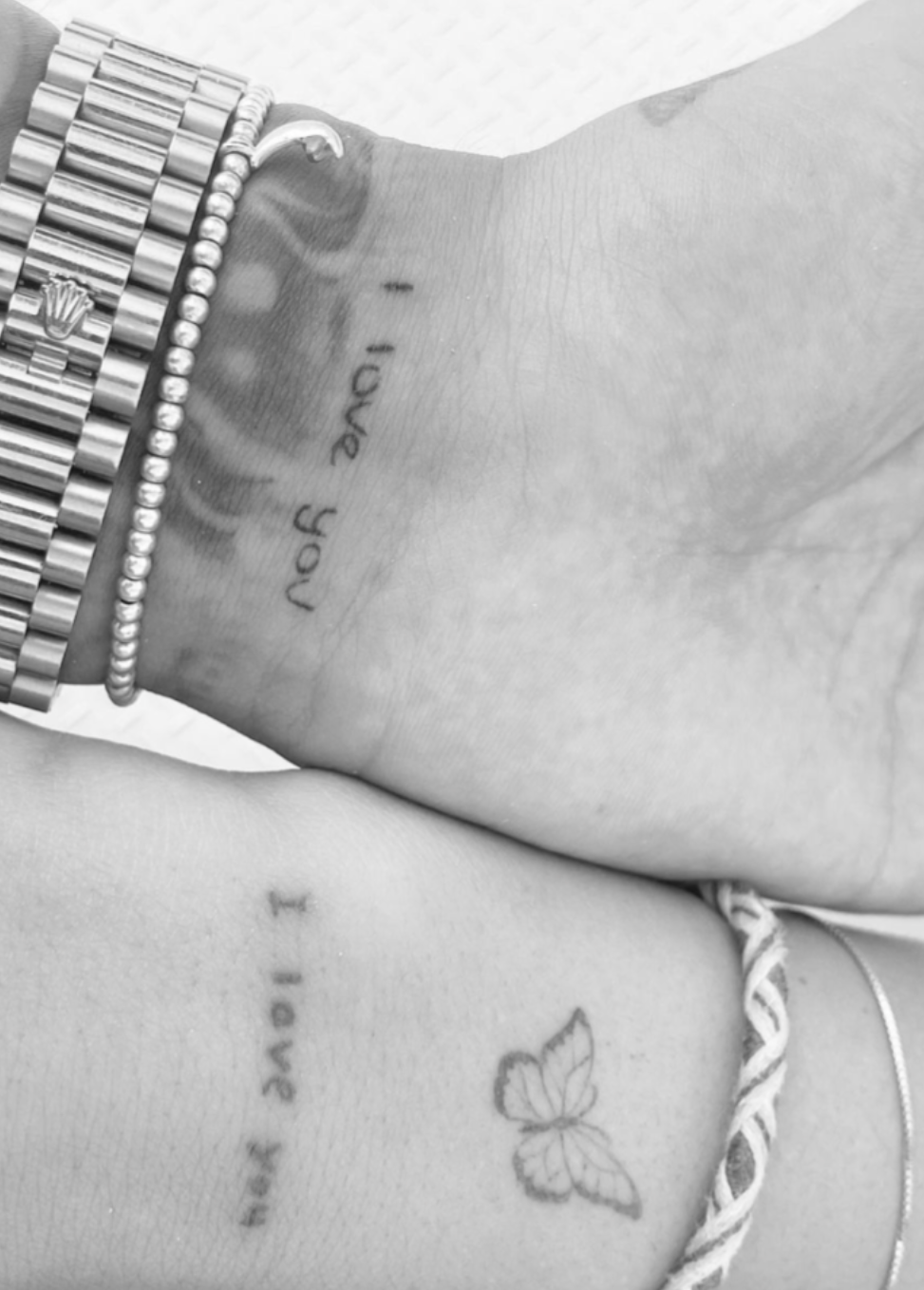 Loved-up couple Milly and Ben share matching tattoos