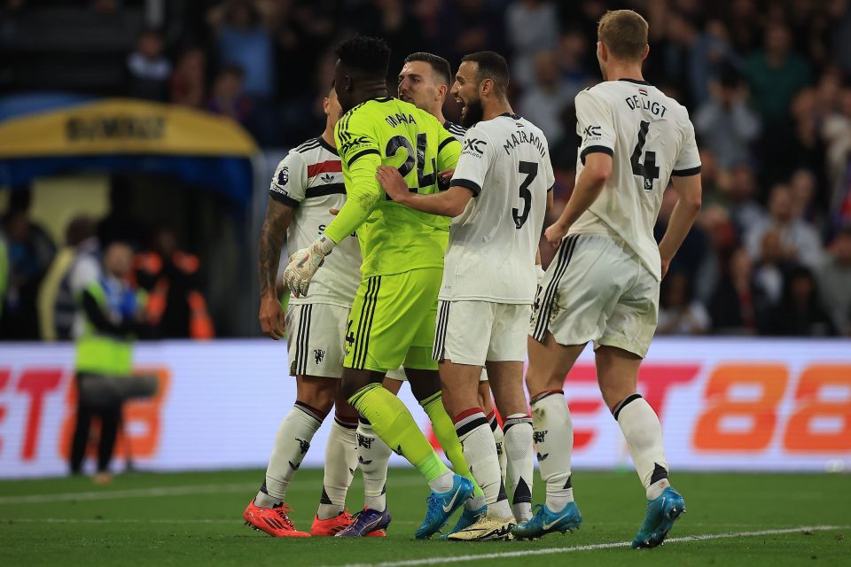 The goalkeeper's Utd teammates were quick to thank Onana for the double-top